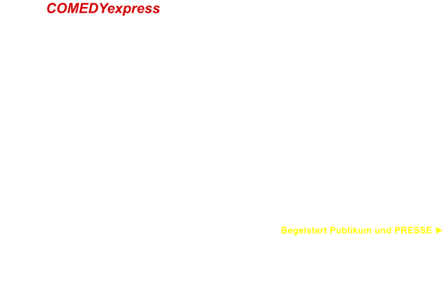 COMEDYexpress   Lachforelle mit Scharf    Comdie brute Dinner - Show in vier Gngen und Theater  discretion und auch als abendfllendes Theaterprogramm  EIN GENUSS FR IHREN GAUMEN    EINE HERAUSFORDERUNG FR IHRE LACHMUSKELN Der COMEDYexpress, das erfolgreiche Ensemble mit Menschen mit geistiger Behinderung, sorgt unter Leitung der Theatermacher Olli Hauenstein und Peter Wenk fr feinfhligen und ausdrucksstarken Theaterspass.              Zrichssee-Zeitung: "Darsteller mit hchst unterschiedlichen Voraussetzungen  finden zu einer harmonischen Ensembleleistung, der naive Humor der Laien geht nahtlos ber in den hintersinnigen des Profis. In seiner Authentizitt ein ganz unverwechselbares Theatervergngen!" Begeistert Publikum und PRESSE ►  Regie 	        Peter Wenk und Olli Hauenstein    Produktion:  Theaterwerkstatt Bildungssttte Sommeri PR, Assistenz 		Ambrosia Weisser Ensemble 		Haydar Cibooglu, Erich Gadient, Brigitte Huber,Flurin Hobi,  		Claudia Kaufmann, Silvia Lemmenmeier, Roland Wepf, Olli Hauenstein